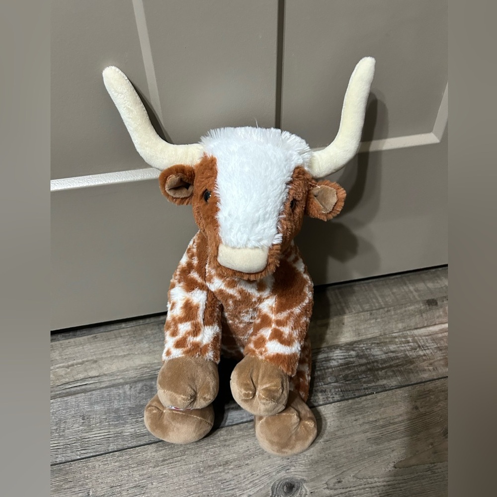 Build a Bear Brown Longhorn Cow Bull Steer 16” 2019 Stuffed Animal Toy